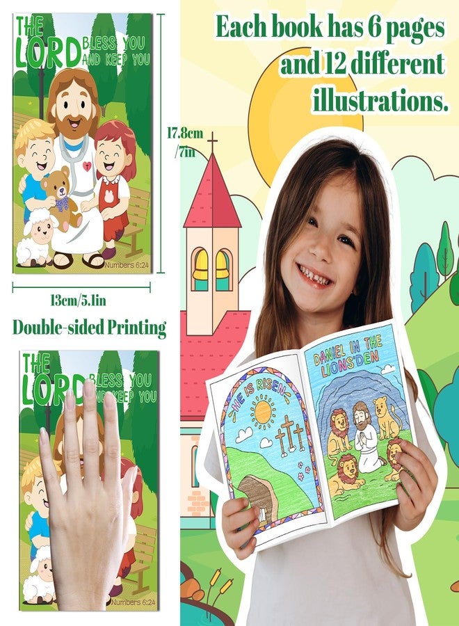 Kalysky 24Pcs Christian Bible Coloring Books for Kids, Mini Religious Jesus Stories Booklet Bulk, Easter DIY Art Drawing Book Activity Supplies for Church Sunday School Classroom Rewards Party Favors - Image 4